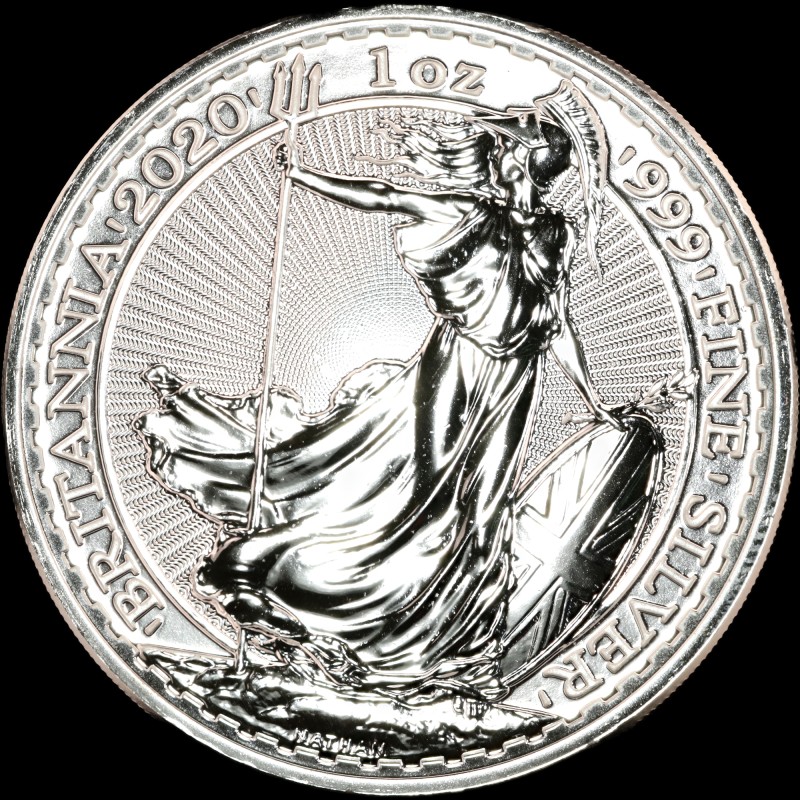 Серебряная монета Британия 2 фунта 2020 Великобритания NFT