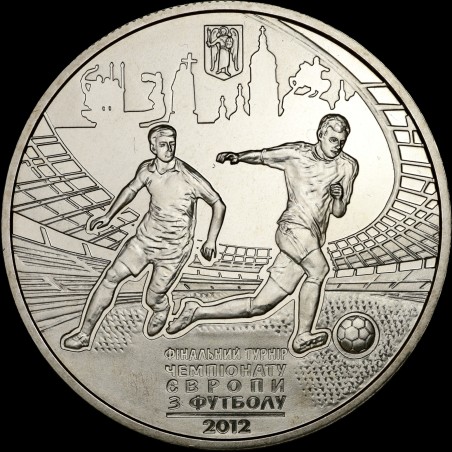 Монета Фінальний турнір чемпіонату Європи з футболу 2012. Місто Київ 5 гривень 2011 Україна