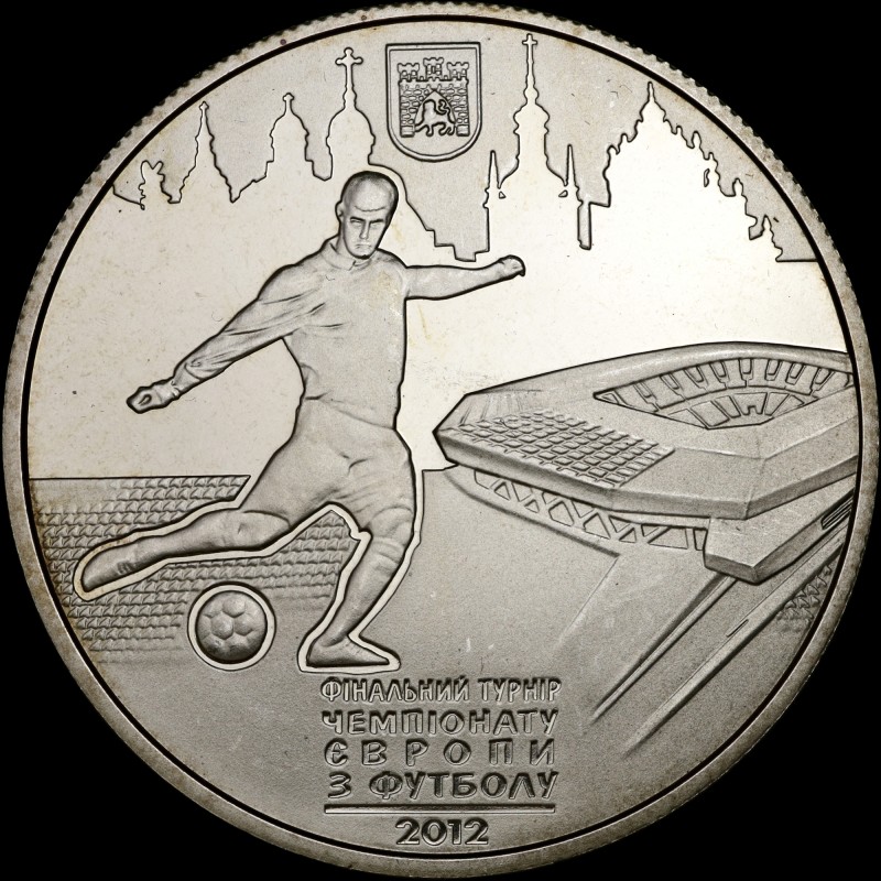 Coin UEFA Euro 2012TM Final Tournament. City of Lviv 5 hryvnias 2011 Ukraine