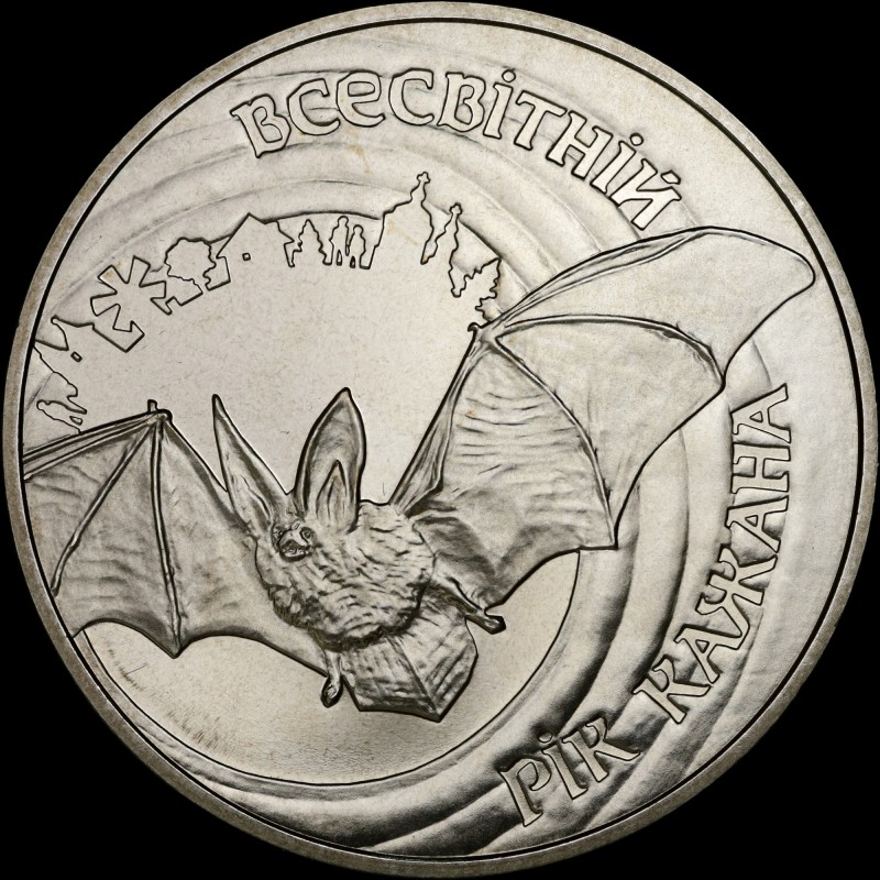 Монета Всемирный год летучей мыши 5 гривен 2012 Украина