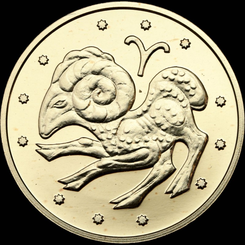 Золотая монета Овен 2 гривны 2006 Украина