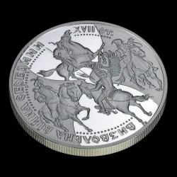 Серебряная монета Освободительная война середины XVII века 20 гривен 1998 Украина