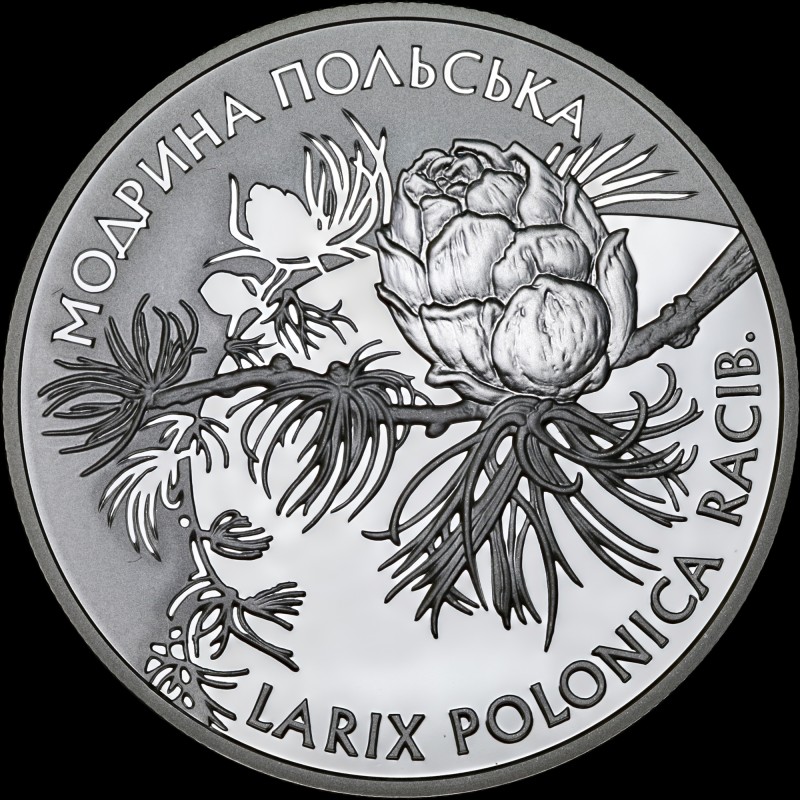 Silver coin Polish Larch 10 hryvnias 2001 Ukraine
