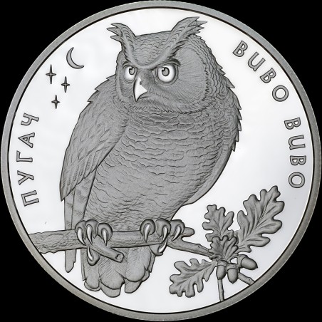 Silver coin Eagle Owl 10 hryvnias 2002 Ukraine
