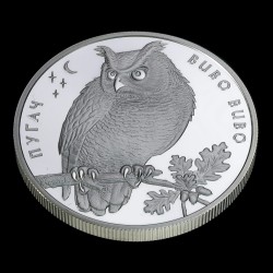 Silver coin Eagle Owl 10 hryvnias 2002 Ukraine