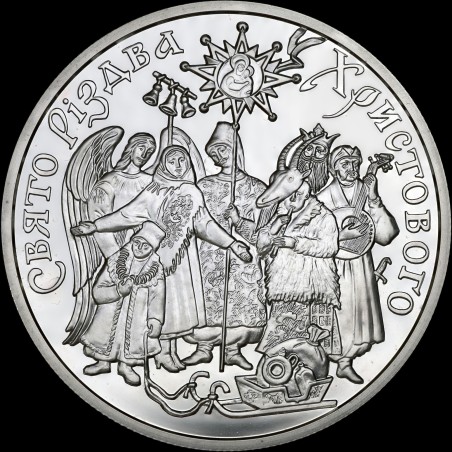 Silver coin Celebration of Christmas in Ukraine 10 hryvnias 2002 Ukraine