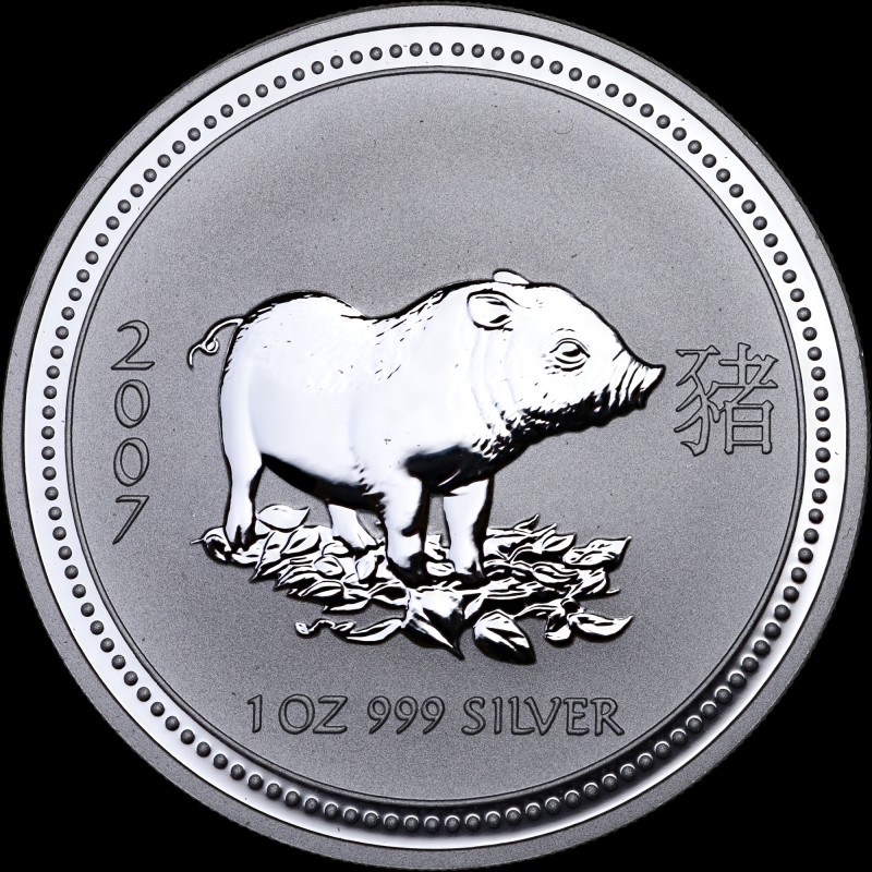 Silver coin Year of the Pig 1 dollar 2007 Australia