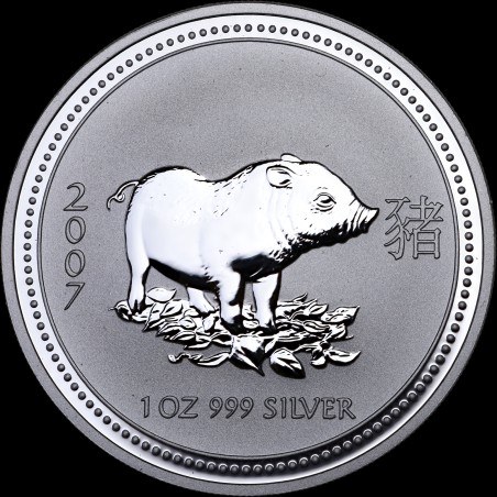 Silver coin Year of the Pig 1 dollar 2007 Australia
