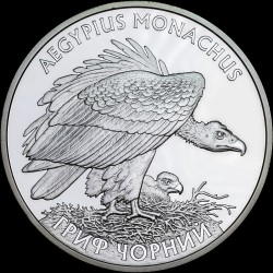 Срібна монета Гриф чорний 10 гривень 2008 Україна