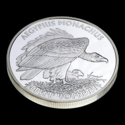 Silver coin Eurasian Black Vulture 10 hryvnias 2008 Ukraine