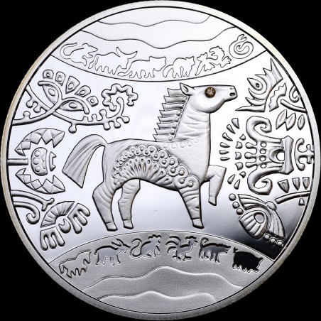 Silver coin Year of the Horse 5 hryvnias 2014 Ukraine