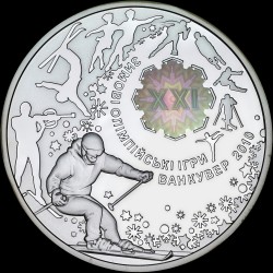Silver coin XXI Olympic Winter Games 10 hryvnias 2010 Ukraine