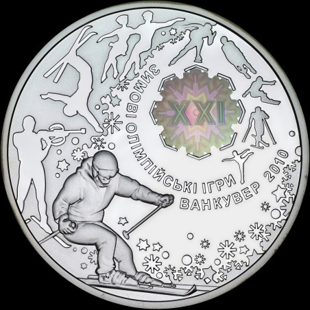 Silver coin XXI Olympic Winter Games 10 hryvnias 2010 Ukraine