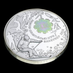 Серебряная монета XXI зимние Олимпийские игры 10 гривен 2010 Украина