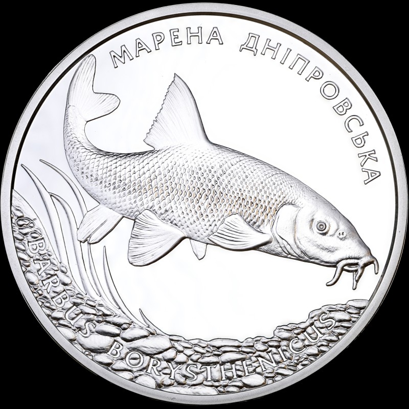 Silver coin Dnieper Barbel 10 hryvnias 2018 Ukraine
