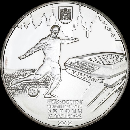 Серебряная монета Финальный турнир чемпионата Европы по футболу 2012. Город Львов 10 гривен 2011 Украина