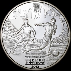 Серебряная монета Финальный турнир чемпионата Европы по футболу 2012. Город Киев 10 гривен 2011 Украина
