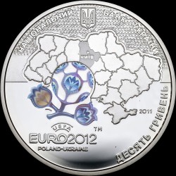 Silver coin UEFA Euro 2012TM Final Tournament. City of Kyiv 10 hryvnias 2011 Ukraine