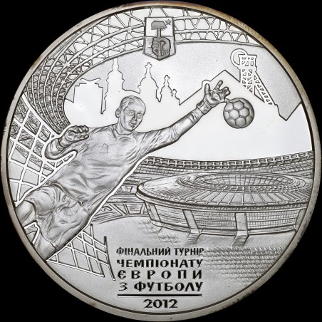 Silver coin UEFA Euro 2012TM Final Tournament. City of Donetsk 10 hryvnias 2011 Ukraine