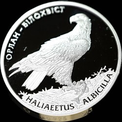 Silver coin White-Tailed Eagle 10 hryvnias 2019 Ukraine