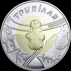 Bimetallic coin made of precious metals Trypillia 20 hryvnias 2000 Ukraine