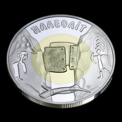Bimetallic coin made of precious metals Paleolith 20 hryvnias 2000 Ukraine