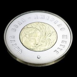 copy of Bimetallic coin made of precious metals Pure water is source of life 20 hryvnias 2007 Ukraine