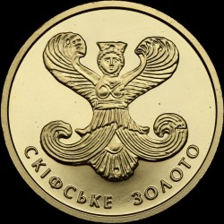 Золотая монета Скифское золото (богиня Апи) 2 гривны 2008 Украина