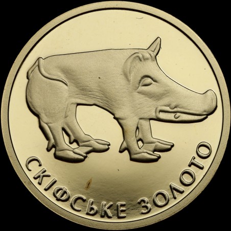Золота монета Скіфське золото. Кабан 2 гривні 2009 Україна