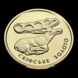 Золота монета Скіфське золото. Олень 2 гривні 2011 Україна