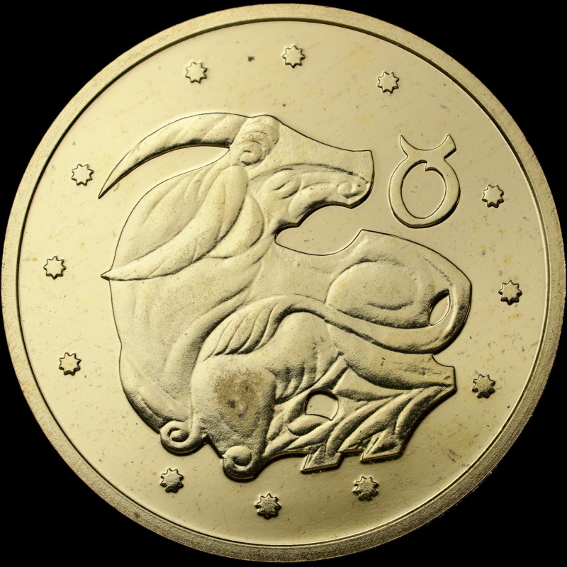Золотая монета Телец 2 гривны 2006 Украина