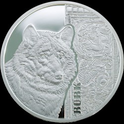 Silver coin Wolf 5 hryvnias 2016 Ukraine