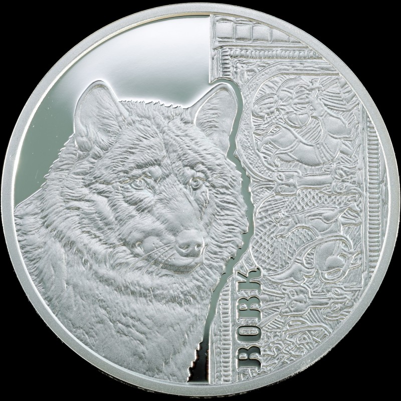 Silver coin Wolf 5 hryvnias 2016 Ukraine