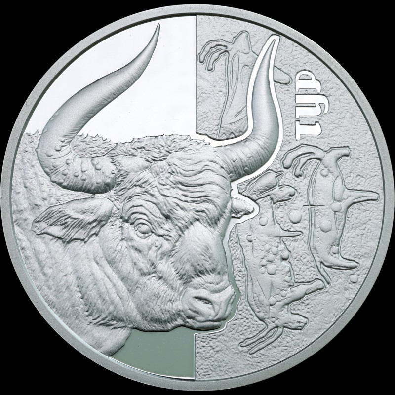 Silver coin Auroch 5 hryvnias 2017 Ukraine