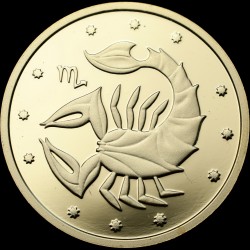 Золотая монета Скорпион 2 гривны 2007 Украина