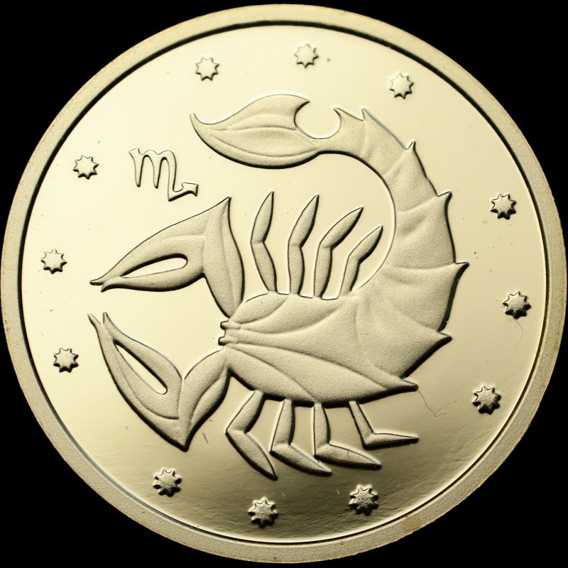 Золотая монета Скорпион 2 гривны 2007 Украина