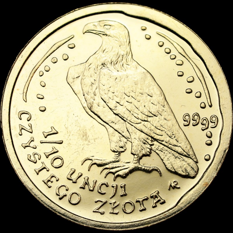 Золотая монета Орлан-Белохвост 50 злотых 2007 Польша