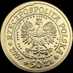 Золота монета Орлан-білохвіст 50 злотих 2007 Польща