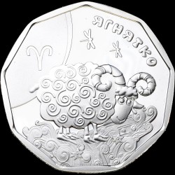 Silver coin Aries (Little Ram) 2 hryvnias 2014 Ukraine