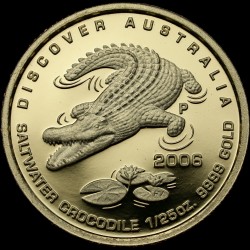 Gold coin Saltwater Crocodile 5 Dollars 2006 Australia