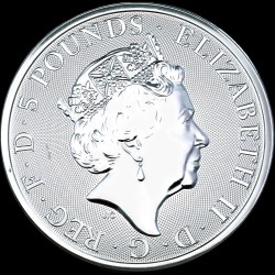 Silver coin Black bull of Clarence 5 pounds 2018 England