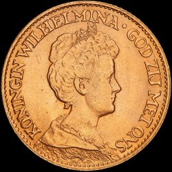 Gold coin 10 guilders 1917 Netherlands