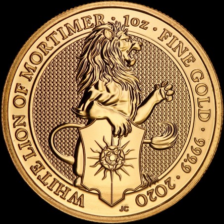 Gold coin White Lion of Mortimer 100 pounds 2020 England
