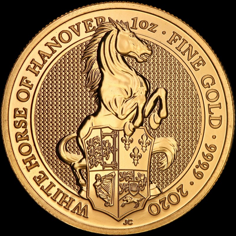 Gold coin White Horse of Hanover 100 pounds 2020 England