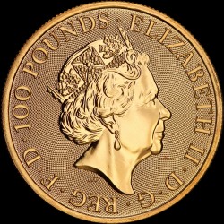 Gold coin Black Bull of Clarence 100 pounds 2018 England