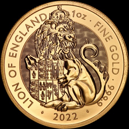 Gold coin Lion of England 100 pounds 2022 England