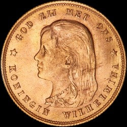 Gold coin 10 guilders 1897 Netherlands