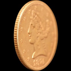 Gold coin American Eagle 5 dollars 1874 USA "S"