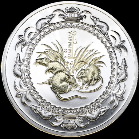 Silver coin Year of the Rat 500 togrog 2008 Mongolia